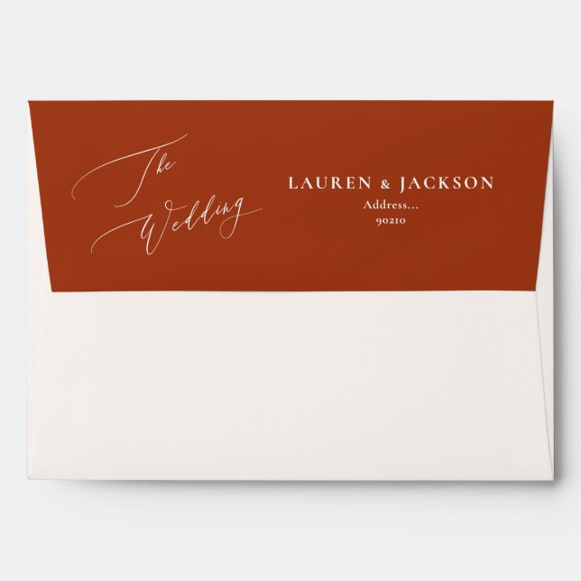 ArtsApp Terracotta Calligraphy Wedding DIY  Envelope (Back (Top Flap))