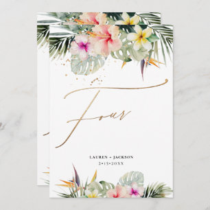 ArtsApp Tropical Paradise Faux Gold Table Four Invitation