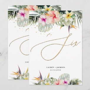 ArtsApp Tropical Paradise Faux Gold Table Six Invitation