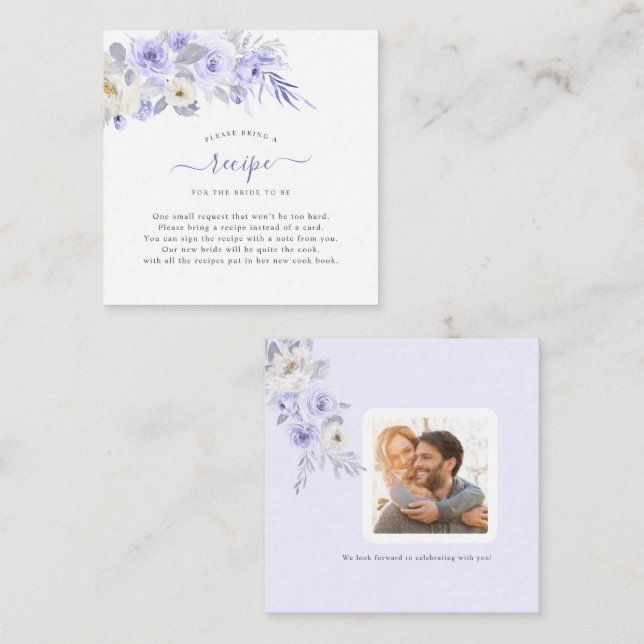 ArtsApp Watercolor Purple Roses DIY Enclosure Card (Front/Back)