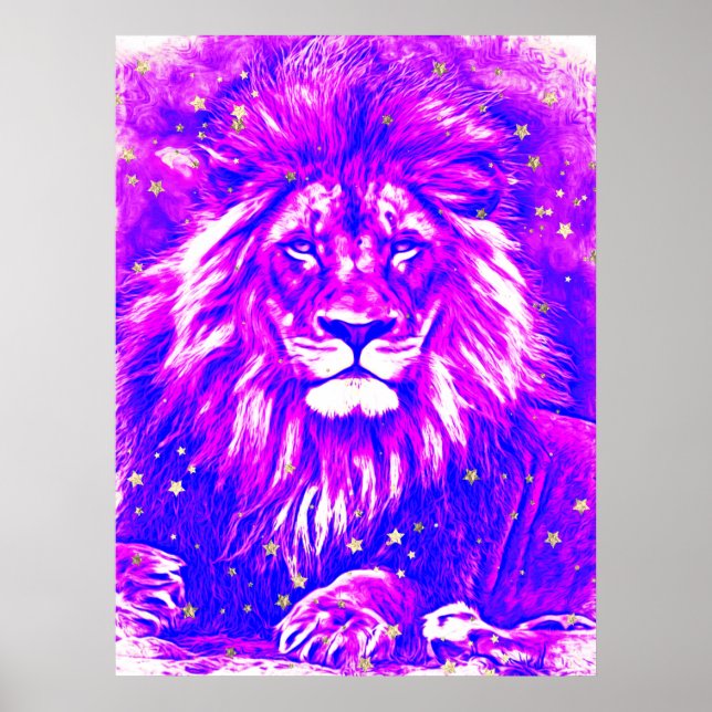 *~* Artsy + Abstract Bold Celestial LION AP23  Poster (Front)