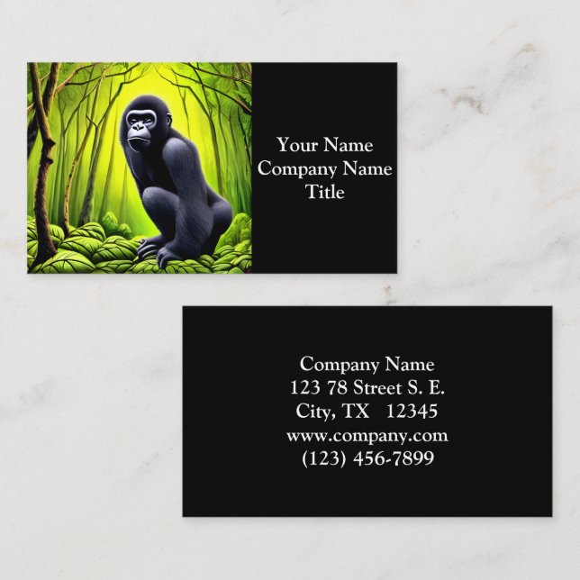 Artsy Abstract Jungle Gorilla Business Card (Front/Back)