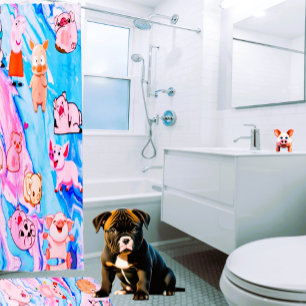 Artsy Abstract Piglet Pig Farm Animal