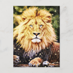 *~* Artsy AP23 Artistic Celestial  Golden LION Postcard