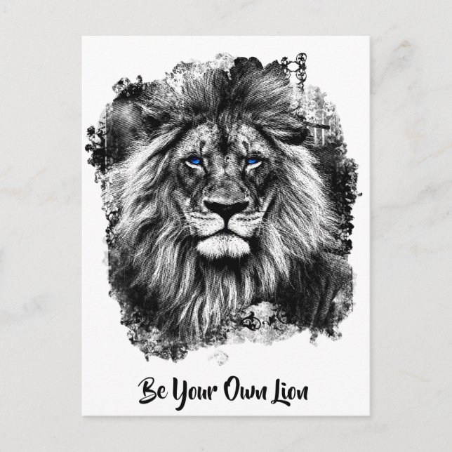 *~* Artsy AP23 Artistic Painting  SILVER LION Postcard (Front)