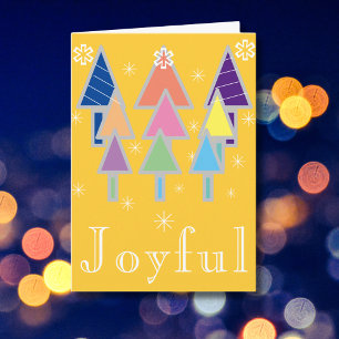 Artsy Art Script Cute Colourful Christmas Holiday  Card