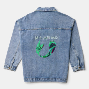 Artsy Be a Mermaid Fish Tail  Denim Jacket
