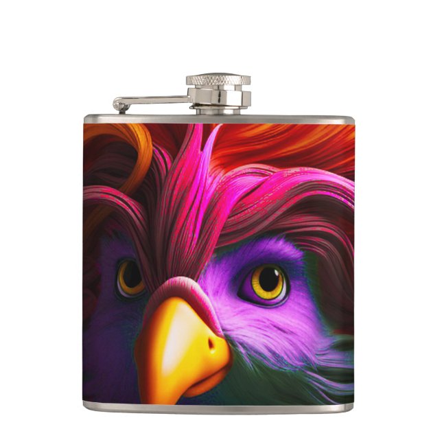 Artsy Bird Hip Flask (Front)