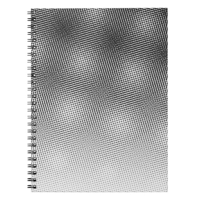 Artsy Black and White Moiré Pattern Notebook (Front)