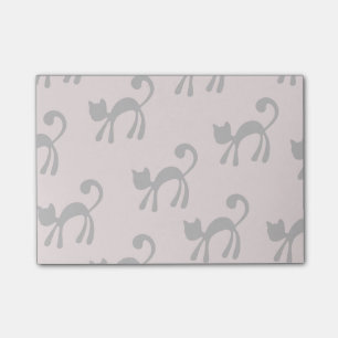 Artsy Black Cats on Pink Post-it Notes