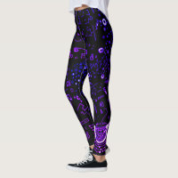 Artsy Black Purple Leggings