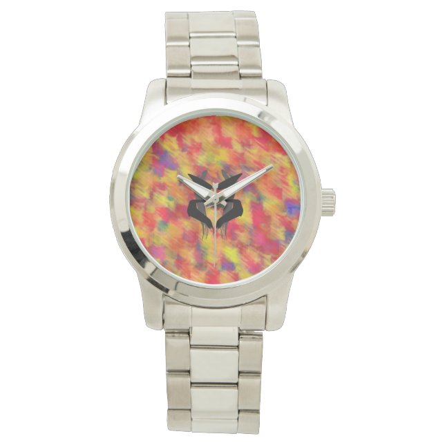 Artsy Blue Psychiatrist Rorschach Blot  Watch (Front)
