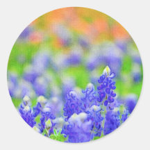 Artsy Bluebonnet and Indian Paintbrush Sticker