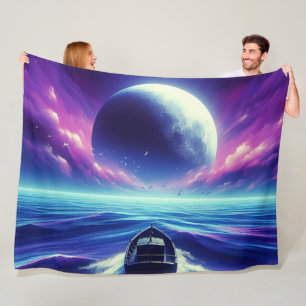 Artsy Boat Fleece Blanket
