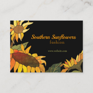 Artsy Bold Hip Sunflower Business Cards