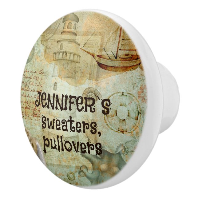 Artsy brown sand grayish colour coastal custom ceramic knob (Right)