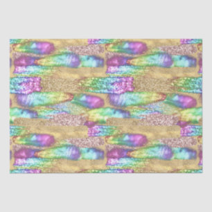 Artsy Brush Strokes Unicorn Rainbow Faux Glitter Tissue Paper