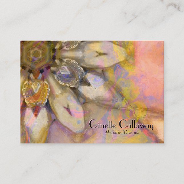 Artsy Business Card Customizable Design by Ginette (Front)
