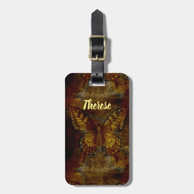 Artsy Butterfly Luggage Tag (Front Vertical)