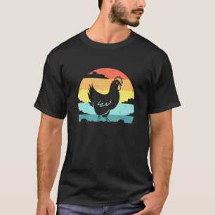Artsy Chicken Design Chicken Retro Vintage Sunset T-Shirt