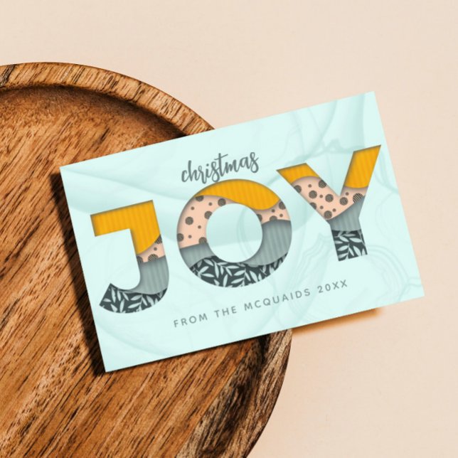 Artsy Christmas Joy Lettering Flat Holiday Card (Creator Uploaded)