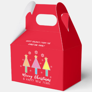 Artsy Christmas Trees Cool Red Holiday Christmas  Favor Box