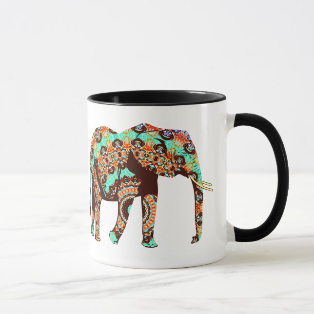 Artsy Colorful Elephant Mug (Droite)