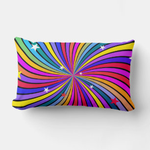 Artsy Colourful Spirals Lumbar Pillow