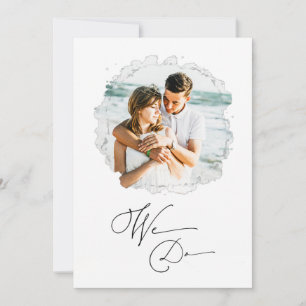 *~* Artsy Couple PHOTO RSVP + QR  AR6 Wedding Invi Invitation