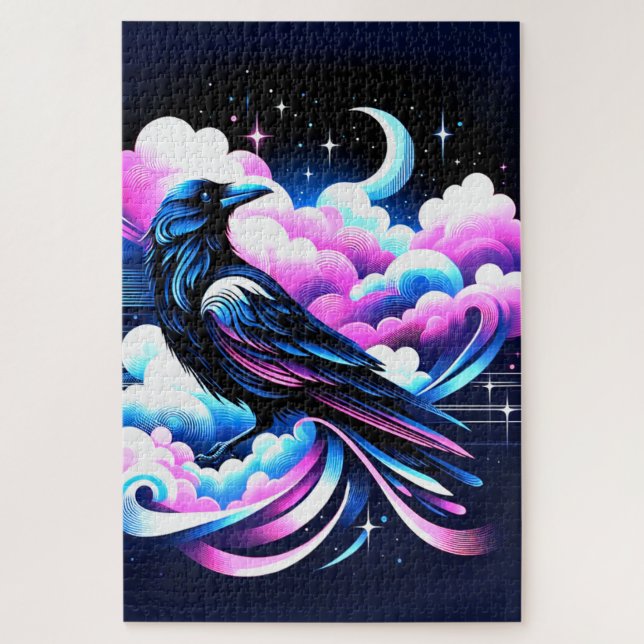 Artsy Crow Design Jigsaw Puzzle (Vertical)