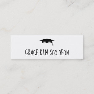 Artsy Cute Graduation Cap Announcement Name Card