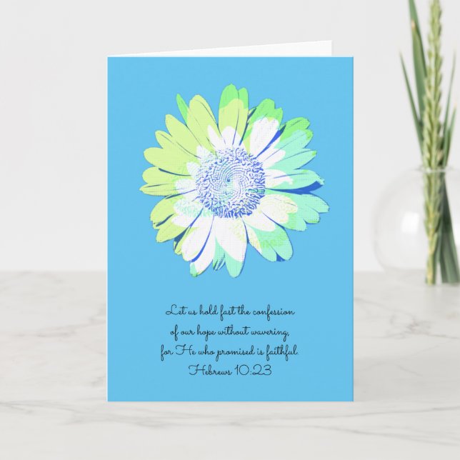 Artsy Daisy Teal Scripture Card Hebrews 10:23 (Front)