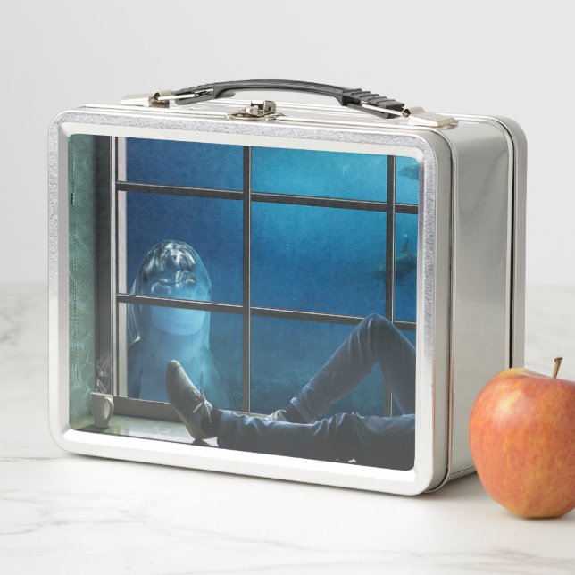 Artsy Dolphin Metal Lunch Box (In Situ)