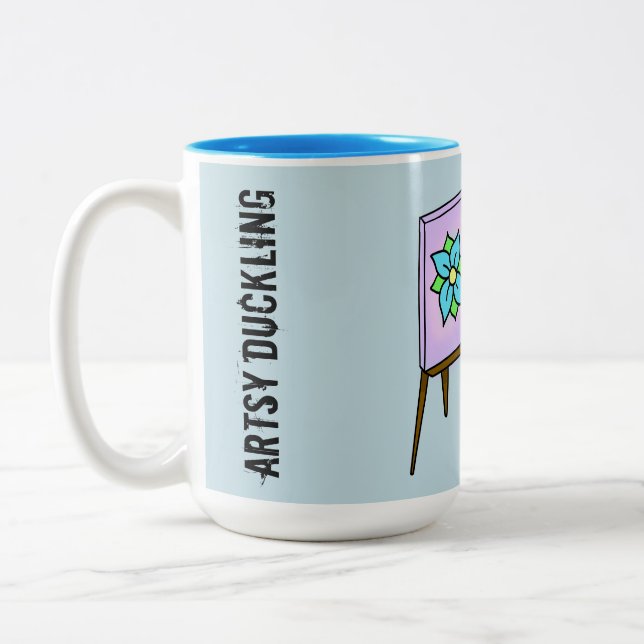Artsy Duckling Customizable Artist Coffee Mug (Left)