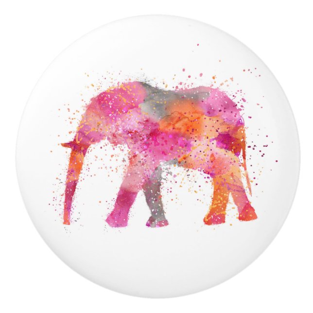 Artsy Elephant Ceramic Knob (Front)