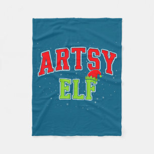Artsy Elf Christmas Family Matching Group Xmas Act Fleece Blanket