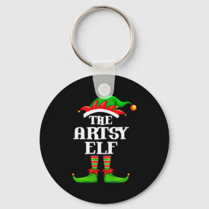 Artsy Elf Matching Family Group Christmas Party Py Keychain