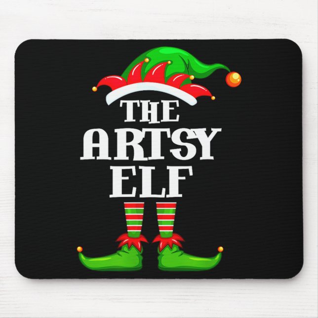 Artsy Elf Matching Family Group Christmas Party Py Mouse Pad (Front)