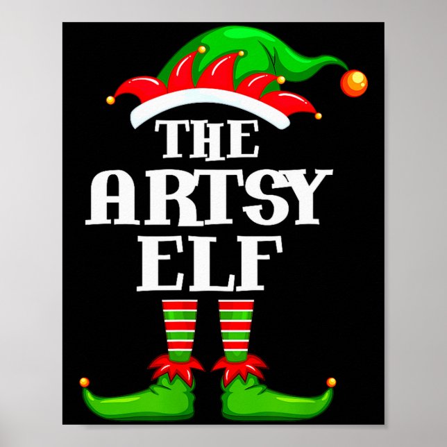 Artsy Elf Matching Family Group Christmas Party Py Poster (Front)