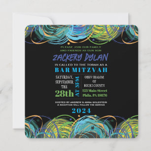ARTSY FARTSY Bar Bat mitzvah Invitation Card