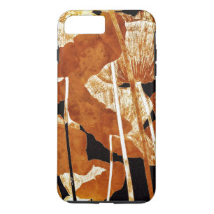 Artsy Floral Design Gold Poppies on Black Case-Mate iPhone Case