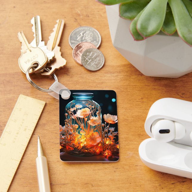 Artsy Flower Jar Keychain (Desk)