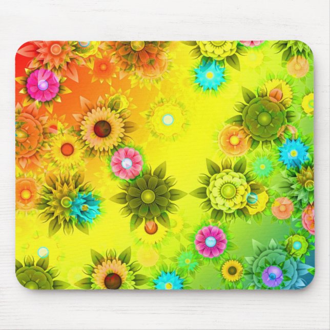 Artsy Flowers Mouse Pad (Front)