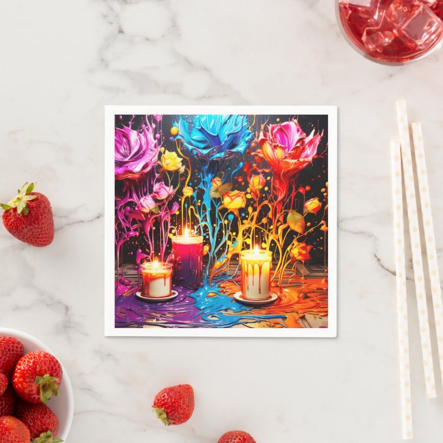 Artsy Flowers Napkin (Insitu)