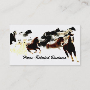Artsy Frisky Running Horses/Horse Equine Business Card