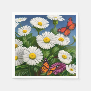 Artsy Fun Daisies And Butterflies Napkin
