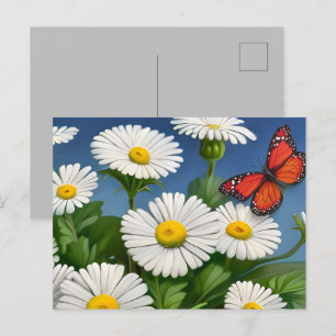 Artsy Fun Daisies And Butterflies Postcard