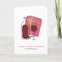 Artsy Gift Wine Glass Bottle Merry Christmas