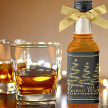 Artsy Gold Christmas Trees on Black Holiday Mini Liquor Bottle Label<br><div class="desc">These mini liquor bottle labels are perfect for making party favours or stocking stuffers. The festive design features three artsy stylized glowing golden Christmas trees on a black background. The greeting reads: Warmest Wishes! There is space for your signature and the type of spirits or bottle contents.</div>