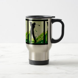 Artsy Golf Player Travel Mug